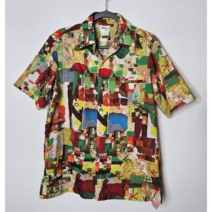 Tori Richard Vintage Abstract Art Short Sleeve Colorful Patterned Mens Small Top